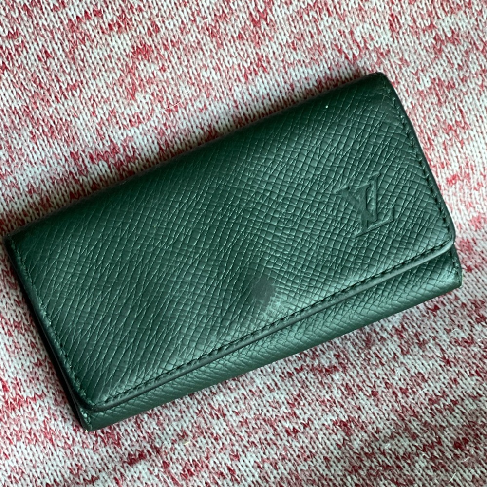 Green Epi leather key Holder